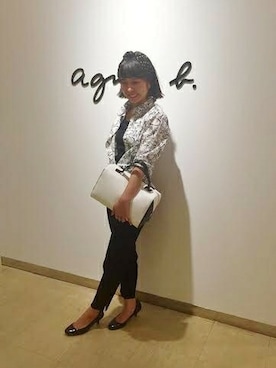 「アイテム（バッグ、ホワイト系）」を使った、YUKIさん（レディース・157cm）の春コーディネート