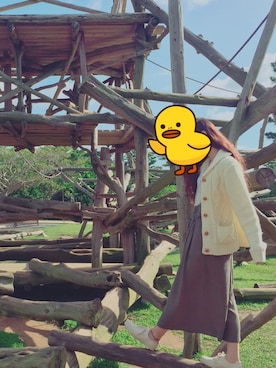 「沖縄」｜「アイテム（サロペット/オーバーオール）」を使った、meeさん（レディース・167cm）の冬コーディネート