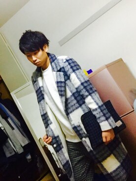 「アイテム（ボディバッグ/ウエストポーチ、ブルー系）」を使った、YuSuKeさん（メンズ・177cm）の冬コーディネート