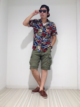 「AVIREX（アヴィレックス）のアイテム（モカシン/デッキシューズ）」を使った、Mr.tsuchiyaさん（メンズ・178cm）の春コーディネート