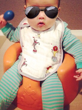 「アイテム（ママ＆ベビー、グリーン系）」を使った、itamamaさん（キッズ・70cm）の冬コーディネート