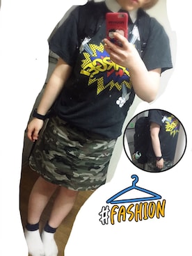 「アーミー」｜「アイテム（アクセサリー）」を使った、まゆぺさん（レディース・154cm）の夏コーディネート