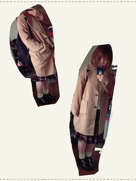 「アベイル」｜「アイテム（チェスターコート）」を使った、まゆぺさん（レディース・154cm）の冬コーディネート
