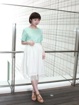 「レザーサンダル」｜youraさん（レディース・153cm）の春コーディネート