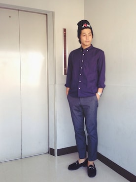 「UNIF（ユニフ）のアイテム（ニットキャップ/ビーニー）」を使った、赤澤廉さん（メンズ・180cm）の秋コーディネート
