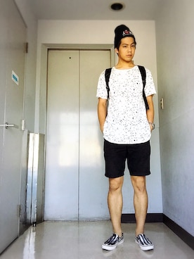 「UNIF（ユニフ）のアイテム（ニットキャップ/ビーニー）」を使った、赤澤廉さん（メンズ・180cm）の夏コーディネート