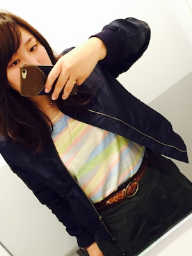 「KBF（ケイビーエフ）のアイテム（MA-1）」を使った、まぐまさん（レディース・153cm）の秋コーディネート