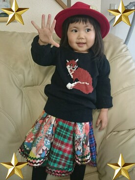 「BACK NUMBER（バックナンバー）のアイテム（トップス）」を使った、Saku Sistersさん（キッズ・90cm）の夏コーディネート