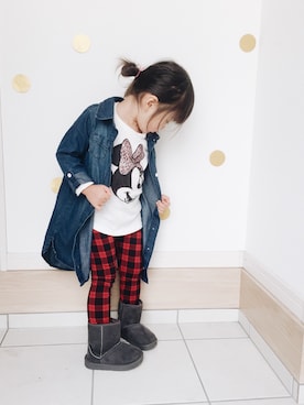 「アイテム（シャツワンピース）」を使った、ka_na_mさん（キッズ・90cm）の秋コーディネート