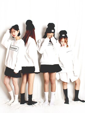 「skirt」｜「アイテム（スウェット）」を使った、readheartさん（レディース・167cm）の冬コーディネート