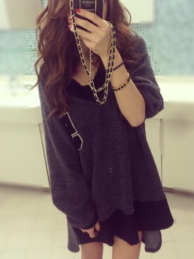 「Deuxieme Classe（ドゥーズィエムクラス）のアイテム（Tシャツ/カットソー、グレー系）」を使った、Chisato Inagawaさん（レディース・150cm）の春コーディネート