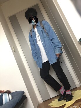 「アイテム（バックパック/リュック、シルバー系）」を使った、.toshiki.さん（メンズ・169cm）の秋コーディネート