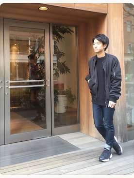 「EMODA」｜「アイテム（ナイロンジャケット）」を使った、木口弘之さん（メンズ・175cm）の夏コーディネート