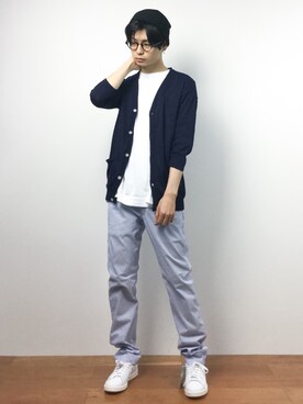 「マリン」｜「アイテム（ニットキャップ/ビーニー）」を使った、Yさん（メンズ・184cm）の夏コーディネート