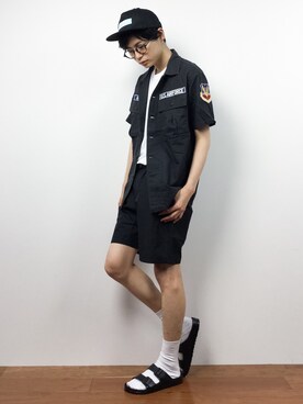 「NAUGHTIAM（ノーティアム）のアイテム（帽子）」を使った、Yさん（メンズ・184cm）の夏コーディネート