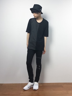 「SHAREEF（シャリーフ）のアイテム（パンツ）」を使った、Yさん（メンズ・184cm）の夏コーディネート