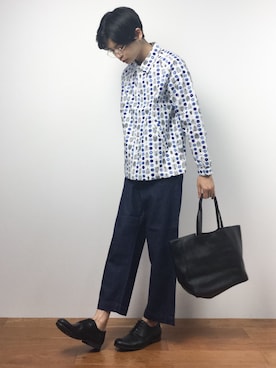 「SHIPS JET BLUE（シップスジェットブルー）のアイテム（その他シューズ）」を使った、Yさん（メンズ・184cm）の夏コーディネート