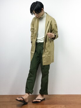 「CIAOPANIC TYPY（チャオパニックティピー）のアイテム（チェスターコート）」を使った、Yさん（メンズ・184cm）の夏コーディネート