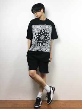 「unrelaxing（アンリラクシング）のアイテム（トップス）」を使った、Yさん（メンズ・184cm）の夏コーディネート