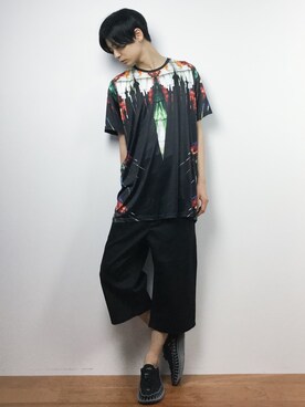 「knock through abstraction（ノックスルーアブストラクション）のアイテム（パンツ）」を使った、Yさん（メンズ・184cm）の夏コーディネート
