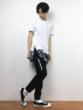 「AAPE BY A BATHING APE（エーエイプバイアベイシングエイプ）のアイテム（パンツ）」を使った、Yさん（メンズ・184cm）の夏コーディネート