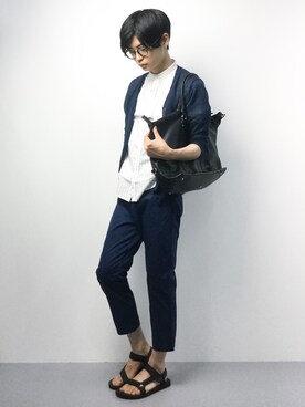 「BASECONTROL（ベースコントロール）のアイテム（バッグ）」を使った、Yさん（メンズ・184cm）の夏コーディネート