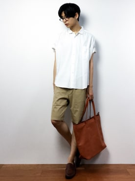 「L.H.P（エルエイチピー）のアイテム（トートバッグ）」を使った、Yさん（メンズ・184cm）の夏コーディネート