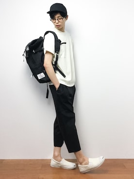 「HAMNETT（ハムネット）のアイテム（キャップ）」を使った、Yさん（メンズ・184cm）の夏コーディネート