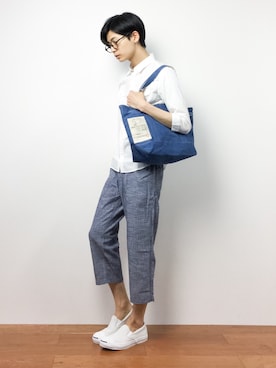 「HVC（エイチブイシー）のアイテム（バッグ）」を使った、Yさん（メンズ・184cm）の夏コーディネート