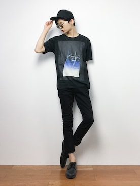 「HAMNETT（ハムネット）のアイテム（キャップ）」を使った、Yさん（メンズ・184cm）の夏コーディネート