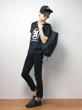 「wisdom（ウィズダム）のアイテム（キャップ）」を使った、Yさん（メンズ・184cm）の夏コーディネート