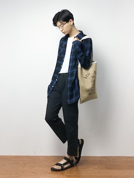 「unrelaxing（アンリラクシング）のアイテム（トップス）」を使った、Yさん（メンズ・184cm）の夏コーディネート