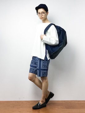 「NANO universe（ナノユニバース）のアイテム（キャップ）」を使った、Yさん（メンズ・184cm）の夏コーディネート