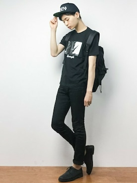 「hALON（アーロン）のアイテム（帽子）」を使った、Yさん（メンズ・184cm）の夏コーディネート