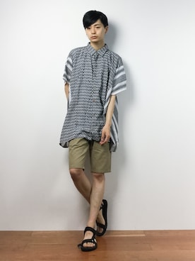 「チャイハネ（チャイハネ）のアイテム（トップス）」を使った、Yさん（メンズ・184cm）の夏コーディネート