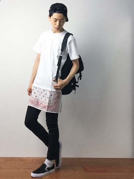 「Burner（バーナー）のアイテム（帽子）」を使った、Yさん（メンズ・184cm）の夏コーディネート