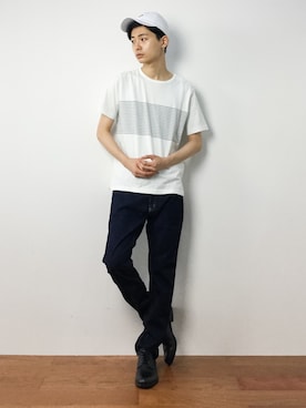 「ADPOSION（アドポーション）のアイテム」を使った、Yさん（メンズ・184cm）の夏コーディネート
