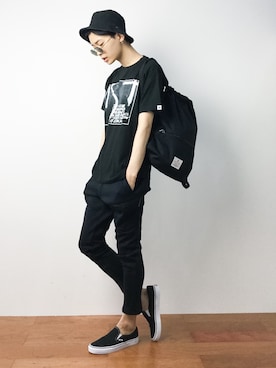 「Herschel Supply（ハーシェルサプライ）のアイテム」を使った、Yさん（メンズ・184cm）の夏コーディネート
