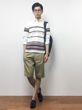 「TAKA-Q（タカキュー）のアイテム（パンツ）」を使った、Yさん（メンズ・184cm）の夏コーディネート