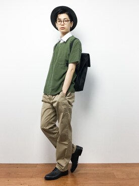 「TOMMY HILFIGER（トミーヒルフィガー）のアイテム（チノパンツ）」を使った、Yさん（メンズ・184cm）の夏コーディネート