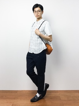 「TAKA-Q（タカキュー）のアイテム（トップス）」を使った、Yさん（メンズ・184cm）の夏コーディネート