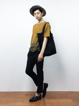 「TRANS CONTINENTS（トランスコンチネンツ）のアイテム（スラックス）」を使った、Yさん（メンズ・184cm）の夏コーディネート