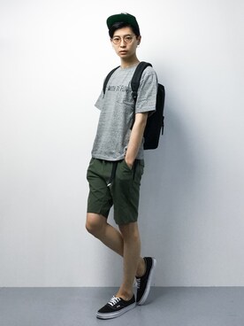 「Herschel Supply（ハーシェルサプライ）のアイテム」を使った、Yさん（メンズ・184cm）の夏コーディネート