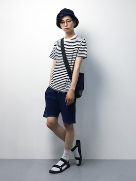 「unrelaxing（アンリラクシング）のアイテム（帽子）」を使った、Yさん（メンズ・184cm）の夏コーディネート