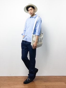 「MACKINTOSH PHILOSOPHY（ﾏｯｷﾝﾄｯｼｭ ﾌｨﾛｿﾌｨｰ）のアイテム」を使った、Yさん（メンズ・184cm）の夏コーディネート