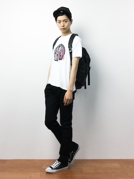 「L.H.P（エルエイチピー）のアイテム（トートバッグ）」を使った、Yさん（メンズ・184cm）の夏コーディネート