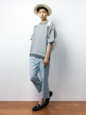 「anello（アネロ）のアイテム」を使った、Yさん（メンズ・184cm）の夏コーディネート