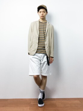 「AZUL by moussy（アズールバイマウジー）のアイテム（その他アウター）」を使った、Yさん（メンズ・184cm）の夏コーディネート