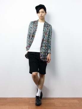 「B'2nd（ビーセカンド）のアイテム（ジャケット/アウター）」を使った、Yさん（メンズ・184cm）の夏コーディネート