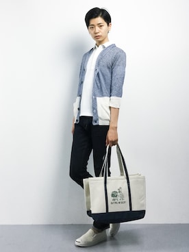 「HVC（エイチブイシー）のアイテム（パンツ）」を使った、Yさん（メンズ・184cm）の夏コーディネート